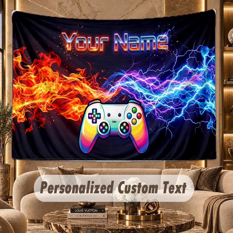 City Cyberpunk (180) Theme Personalized Tapestry Custom Name Text Wall Hanging Tapestry Home Background Decoration