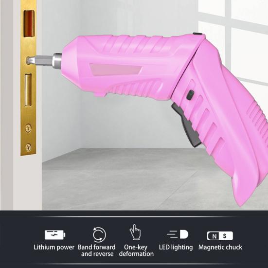 

Набор беспроводных электрических отверток Yousheng со светодиодной подсветкой, компактная портативная перезаряжаемая маленькая электрическая дрель с набором бит