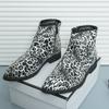Fashion Winter New Fashion Men Pointed Leopard Pattern Chelsea Ankle Boots Male Casual Luxury Designer High-top Shoes Zapatos Hombre