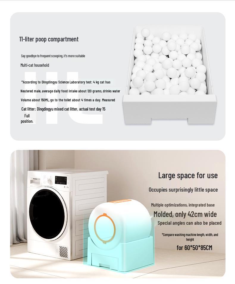 Smart Automated Cat Litter Box: Fully Enclosed, Electric, Deodorizing, Anti-Splash, Self-Cleaning.