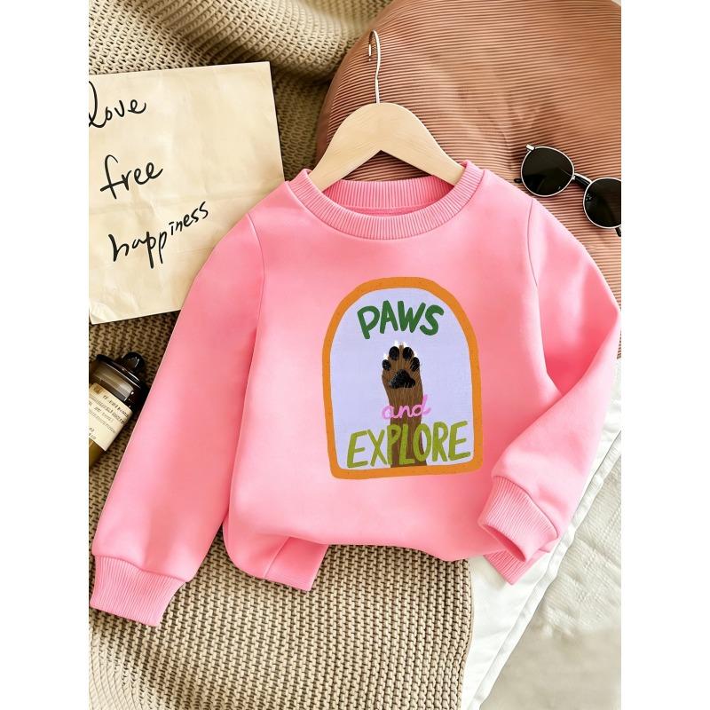 European Sizes Cute Printed Pattern 0-3 Years Old Kids' Comfortable Children's Spring Lightweight Round Neck Sweatshirt, Suitable for Outdoor Wear