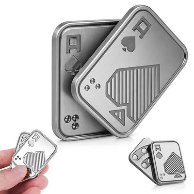1pc Metal Fidget Toys - Metal Poker Push Card Fidget Slider Stress Relief Toy,Fidget Toy Haptic Coin,Office Desk Toys Gifts
