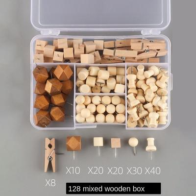 128Pcs 3D Geometric Shape Pushpins Creative Thumb Tacks INS Decorative Studs  Photo Wall Decor