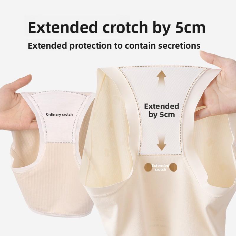 Big Size Female Spring and Summer Pure Cotton 10A Antibacterial Extension Crotch Belly Lift Hip High Waist Briefs