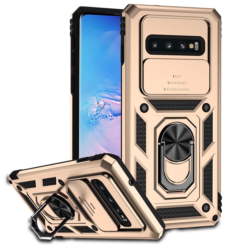 Για Samsung Galaxy S10 S10 Plus Θήκη Αντικραδασμική Θωράκιση Συρόμενη Προστασία Κάμερας Θήκη Τηλεφώνου Για Samsung S10 S10+Plus Κάλυμμα με Δαχτυλίδι Στήριξης