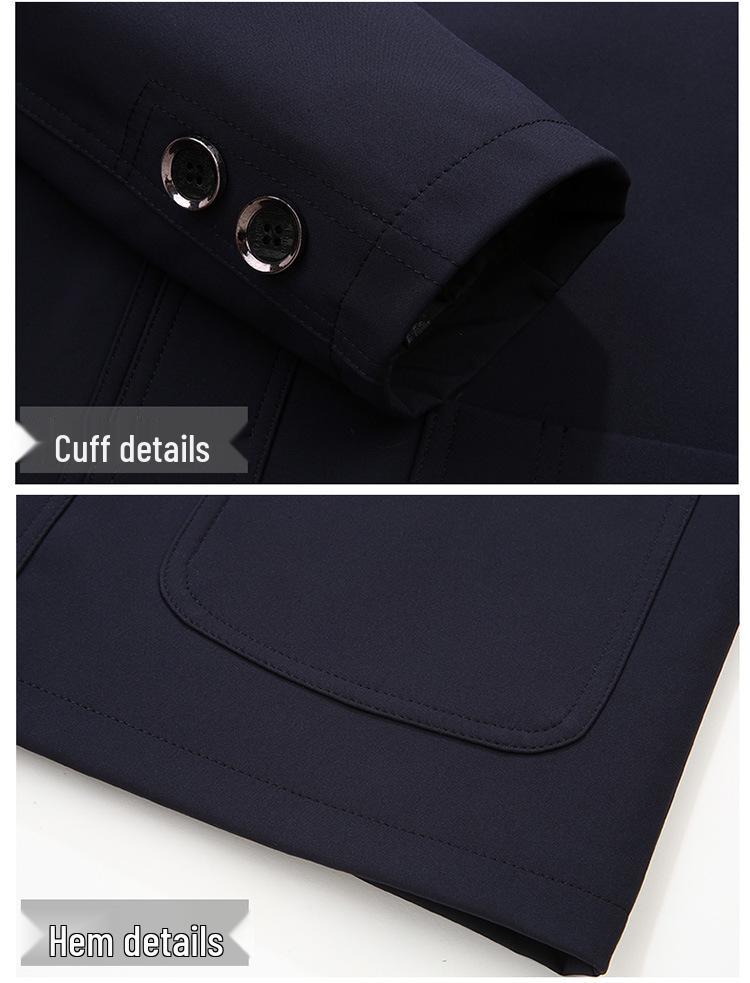 Men's Plus Size Business Casual Jacket - 2021 Autumn Button-Down, Turn-Down Collar, Dad's Outfit for Middle-Aged Men