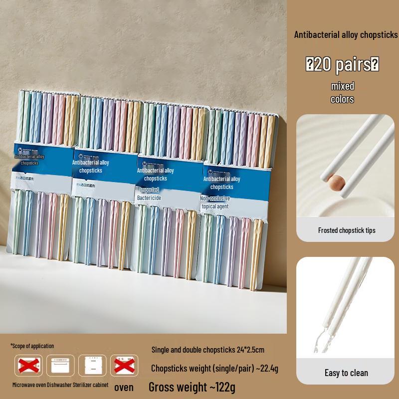 Beautiful Anti-Mold Household Alloy Chopsticks - One Per Family Member