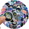 10/50pcs Beautiful Moon Planet Stickers Moonlight Starry Sky Galaxy Graffiti Stickers for DIY Luggage Laptop Skateboard Motorcycle Bicycle Sticker