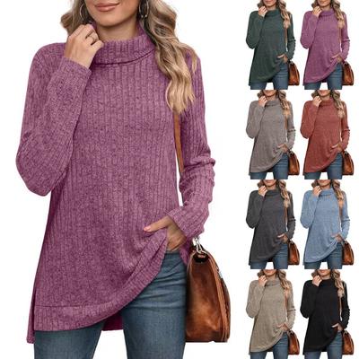 Moda Donna Casual Tinta Unita Stampa Manica Lunga Bluse e Camicie