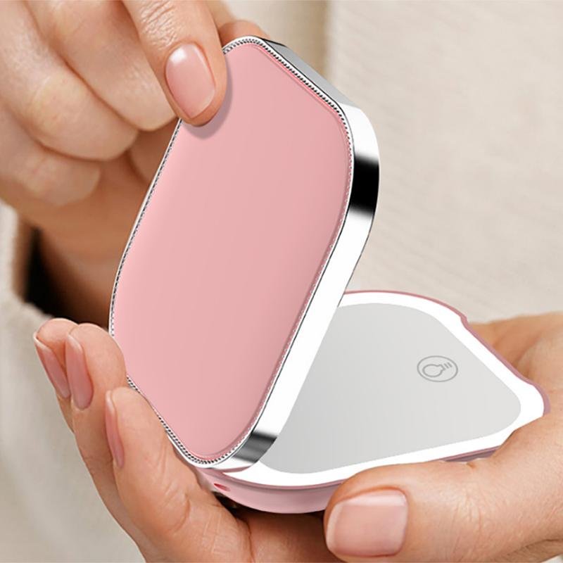 Luxury Touch LED Ring Light Compact Mirror Rechargeable Pocket Makeup Mirror for Travel & Purse /ODM