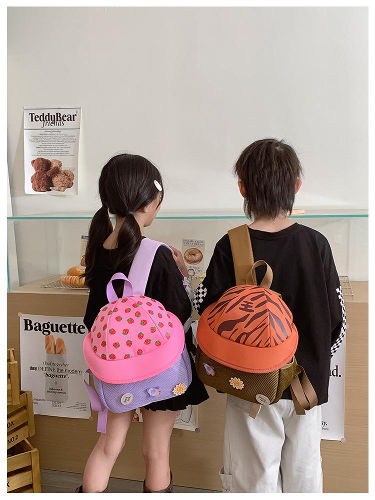 2025 Cute Cartoon Fruit Hat Kindergarten Backpack for Boys & Girls