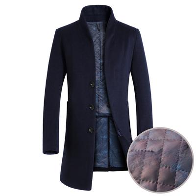 New Autumn and Winter Woolen Coats, Fashionable Collared Woolen Windbreakers, Men's Cotton-thick Woolen Coats