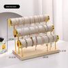 Upgraded 3 Tier Bracelet Organizer Stand Wooden Flannel Wrap Jewelry Display Stand Detachable Metal Necklace Storage Rack Women