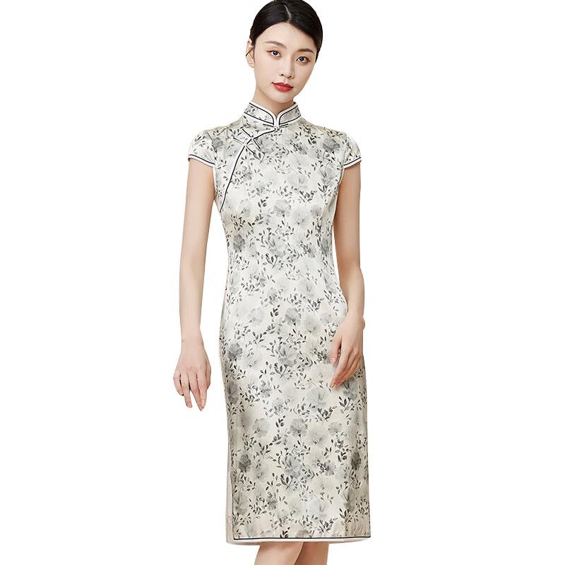Abito Cheongsam in Seta di Gelso Hengyuanxiang Stile Cinese Nuovo