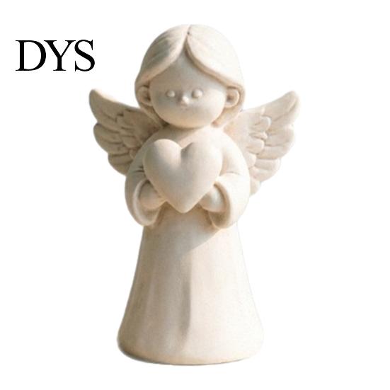 Weißes Dekoratives Ornament für Wohnzimmer 3D-gedruckte Engelsherz-Statue, Harz Betende Figur Symbol für Liebe Und Schutz Schlafzimmer, Minimalistisch weiß