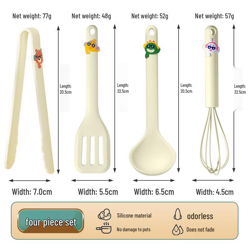 

Cartoon Mini Silicone Kitchen Utensil Set