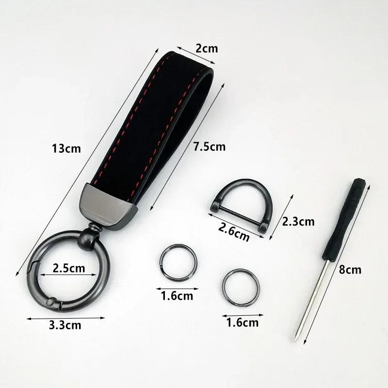 Suede Car Key Rings Man Women Keychains Holder for Mercedes Benz W205 W222 W210 W211 W124 W176 W203 W204 W212 CLA CLK GLC A200