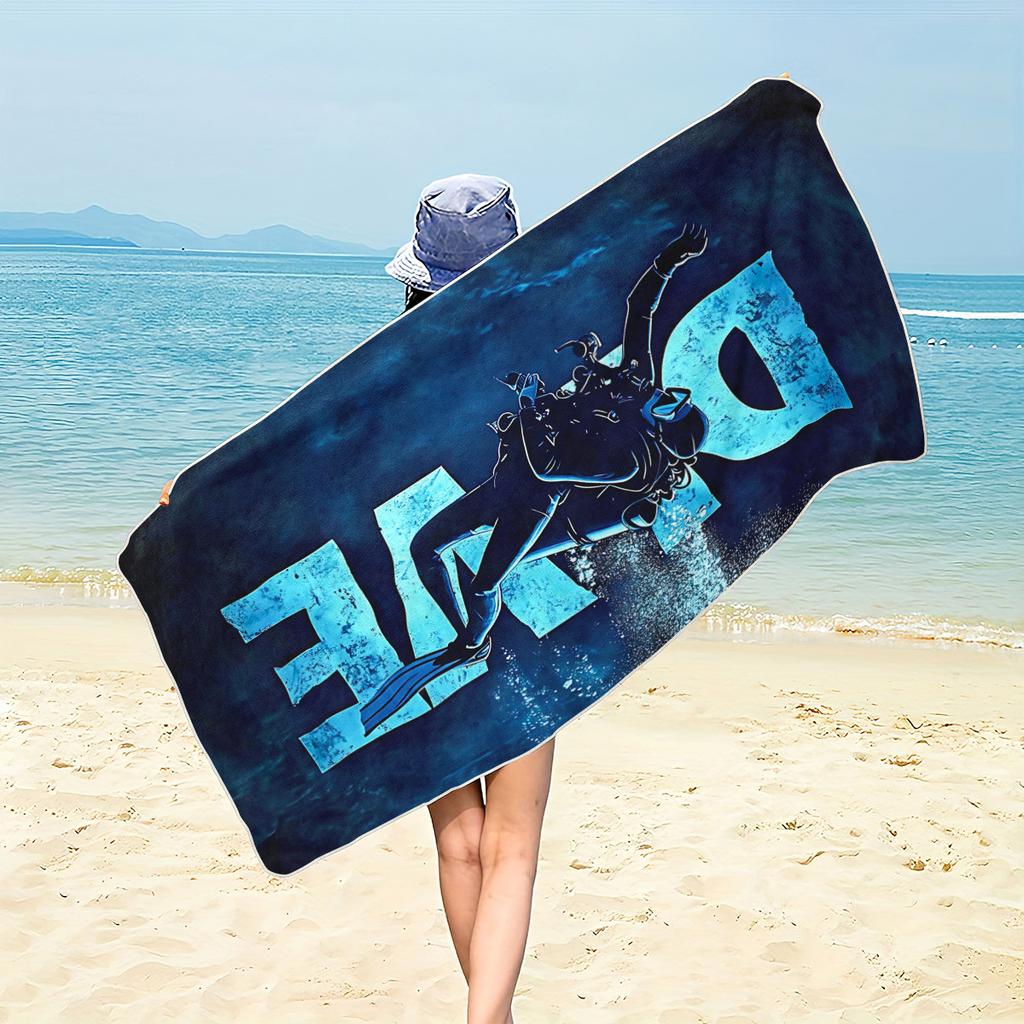 1PC Toalla de Playa para Buceo de Buceo Poliéster Secado Rápido Toalla de Viaje Unisex Ligera Suave para Natación Camping Surf Playa Esencial