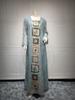 Muslim Women Embroidered Dubai Arabian Loose Dress Eid Robe