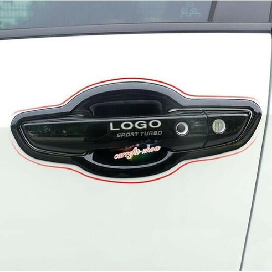 BRIGHT BLACK CAR DOOR HANDLE BOWL COVER TRIM For Honda Civic Hatchback 2016-