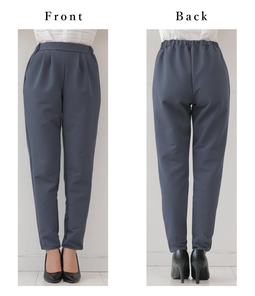 EgneL Stretch Made in Brushed Double Weave Tuck Horizontal with [egneL] Pants, Japan, Lining, Material, Pants, Stretch, Pockets, Women's (013-BK-L-65)