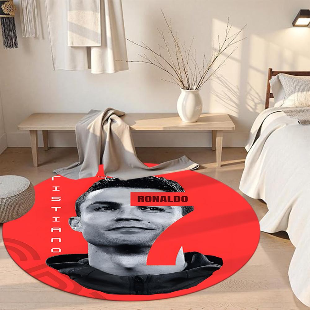 Ronaldo's Round Floor Mat Design for Balcony Bedrooms Kitchen Dormitory Antislip Round Carpet Office home decor Spiritual Gift