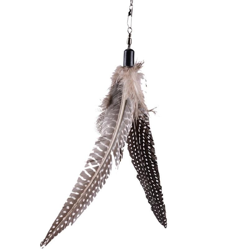 Bird Feather Wand Cat Toy Kitten Interactive Toy Teaser Wand Scalable Refills