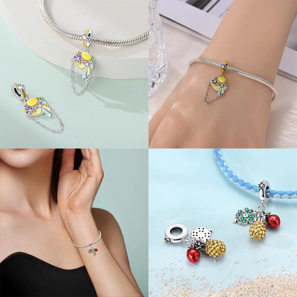 Charm Plata Originales SCute Green Avocado Bead Charms for Charm Bead Charms Copper Bracelets Bead Charms Jewellery Making Womens Gift