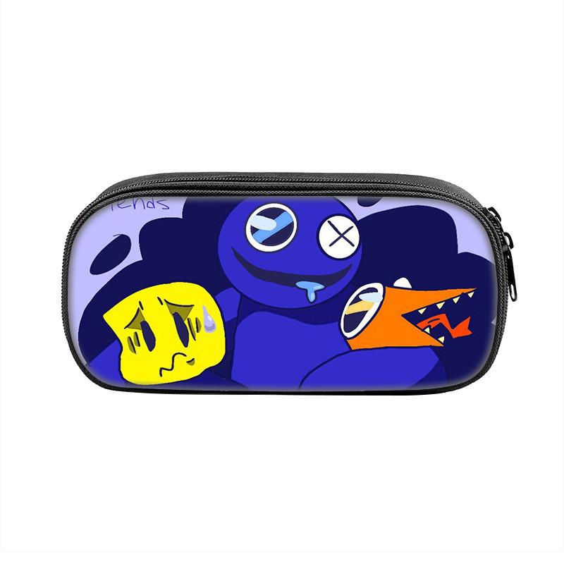 Rainbow Friends Cartoon Pencil Case With Durable Nylon Material Large Capacity School Storage