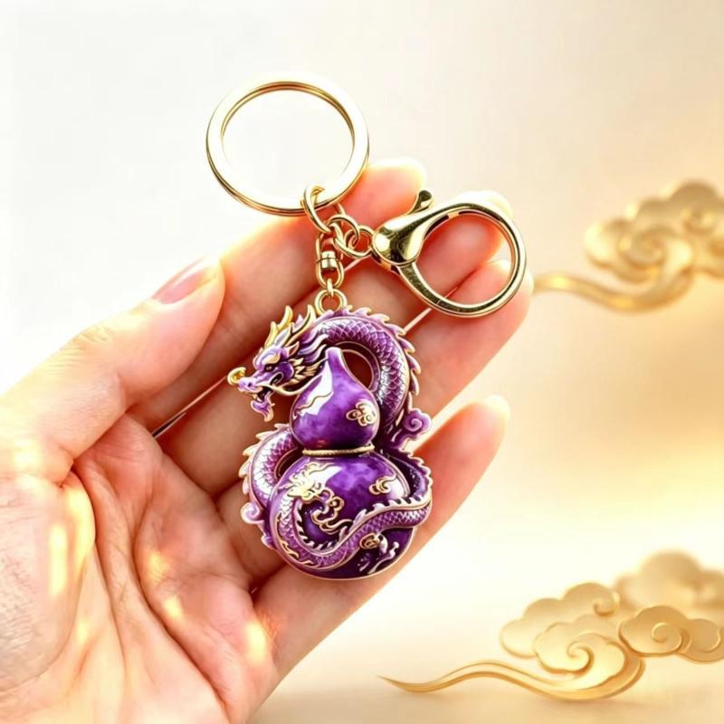 Enamel Luxury Keychain High-End Metal Pendant Bag Charm Blessing Charm