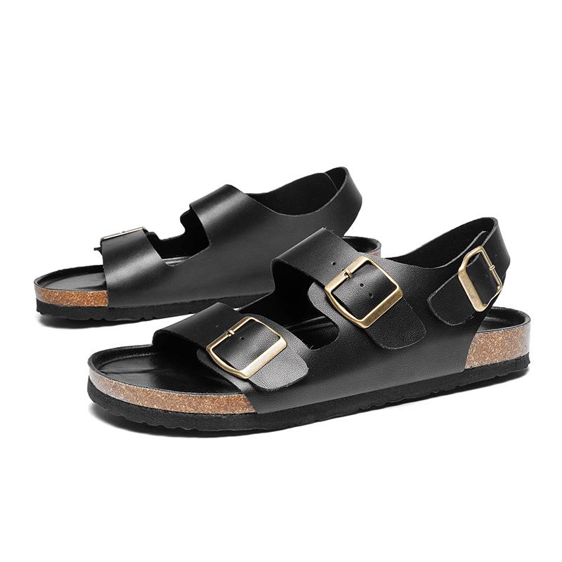 

Модные летние мужские сандалии Модные мужские повседневные модные стильные вечерние офисные уличные дышащие черно-белые сандалии Лидер продаж 44 чёрный