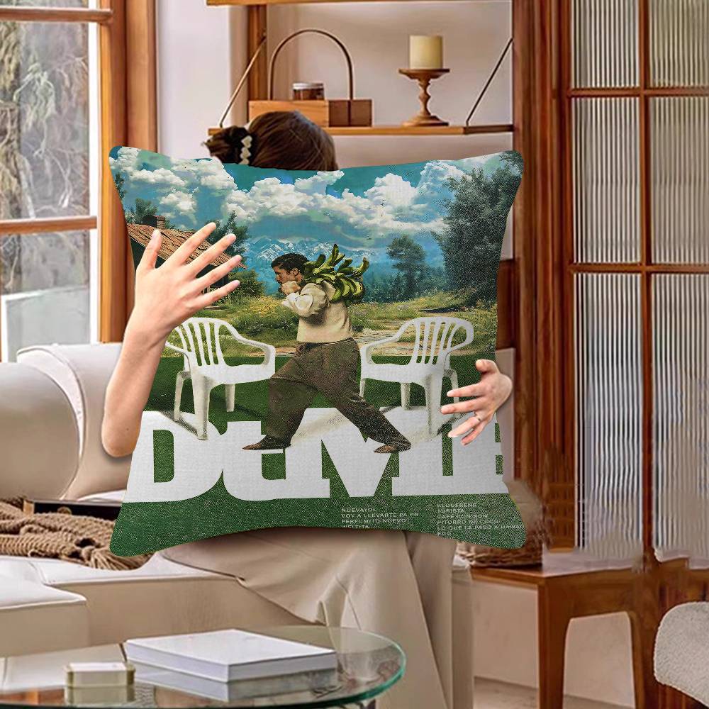 Popular B-Bad B-Bunny Singer Cushion Cover Pillow Cover Decor Pillowcase Printed Cushion Case For Couch