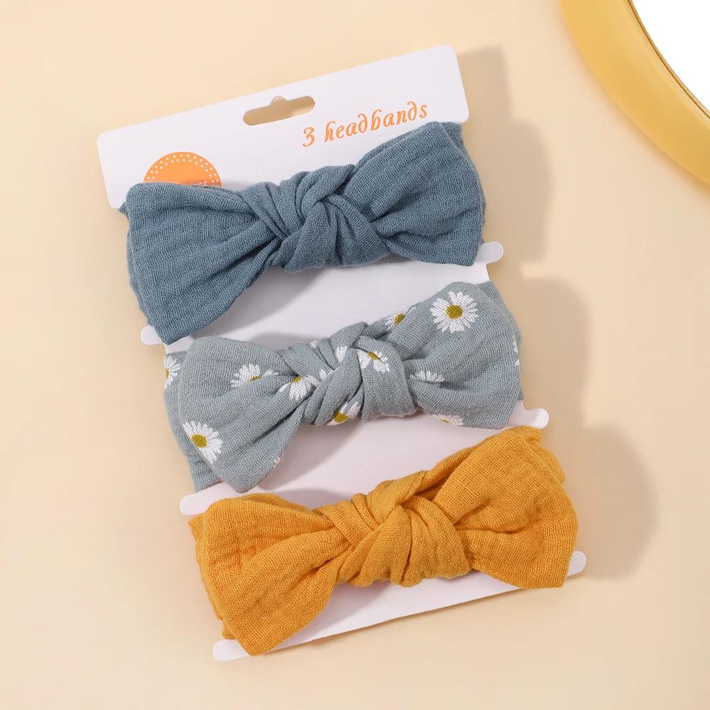 3pcs Baby Girls Headband Set Bow Knot Head Wrap Bandage Kids Toddlers Headwear Hair Band Infant Baby Newborn Hair Accessories