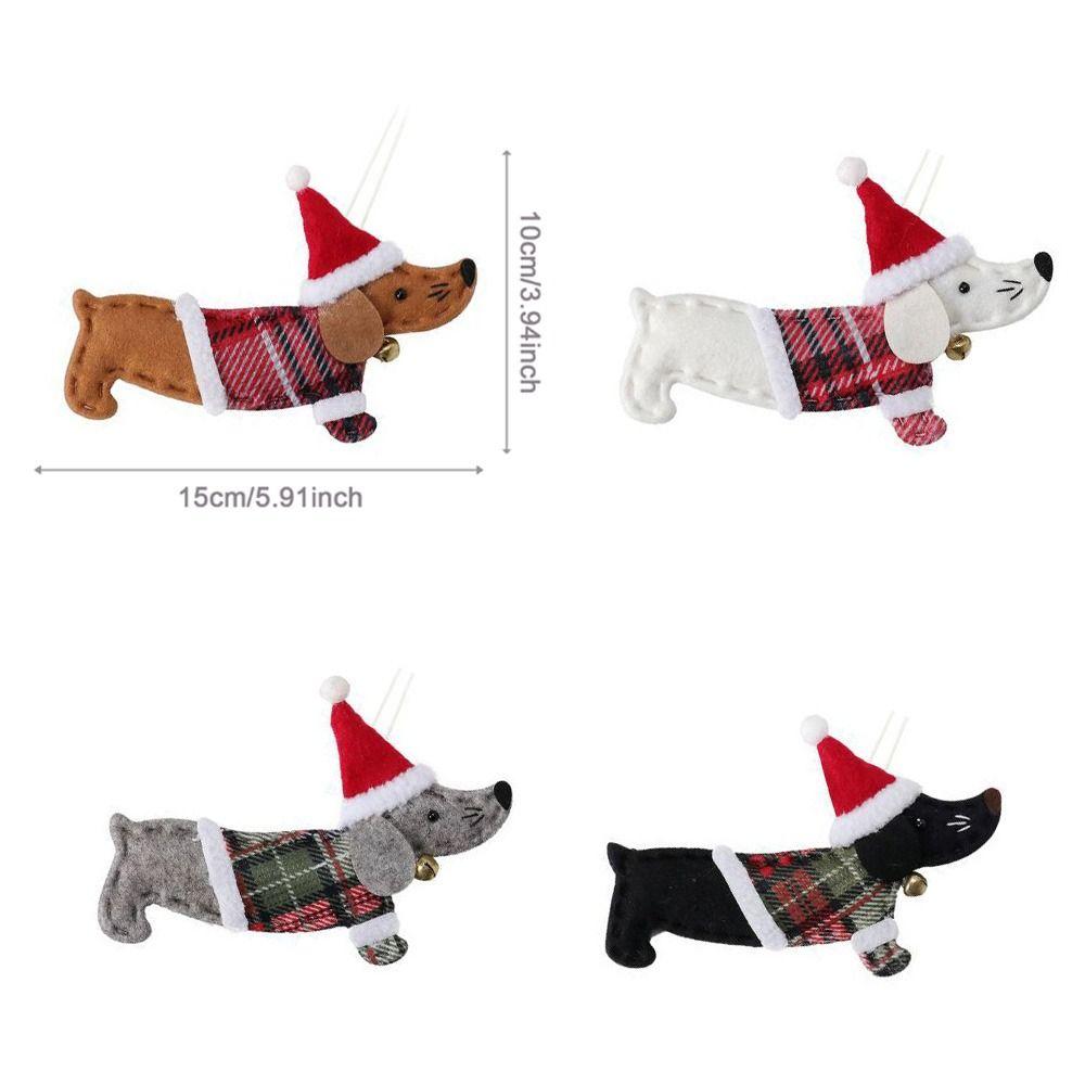 Decorative Christmas Dachshund Dog Pendant Small Dressed Dachshund Dog Pendant DIY Window