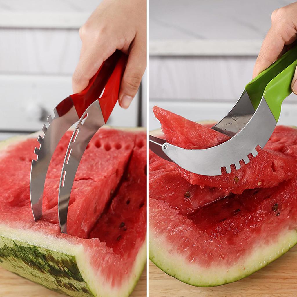 Watermelon Slicer Cutter - Stainless Steel Melon Cutter -Watermelon Cutter Slicer Tool -Watermelon Cutting Fork - Multifunctional Fruit Fork