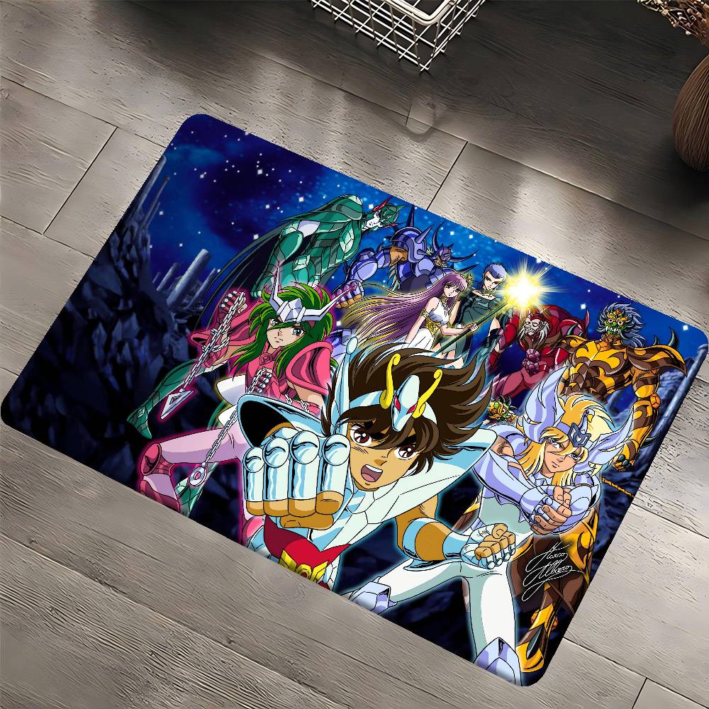 Anime Knights Of The Zodiac Door Mat Washable Non-Slip Living Room Sofa Chairs Area Mat Kitchen Doormat Area Rug