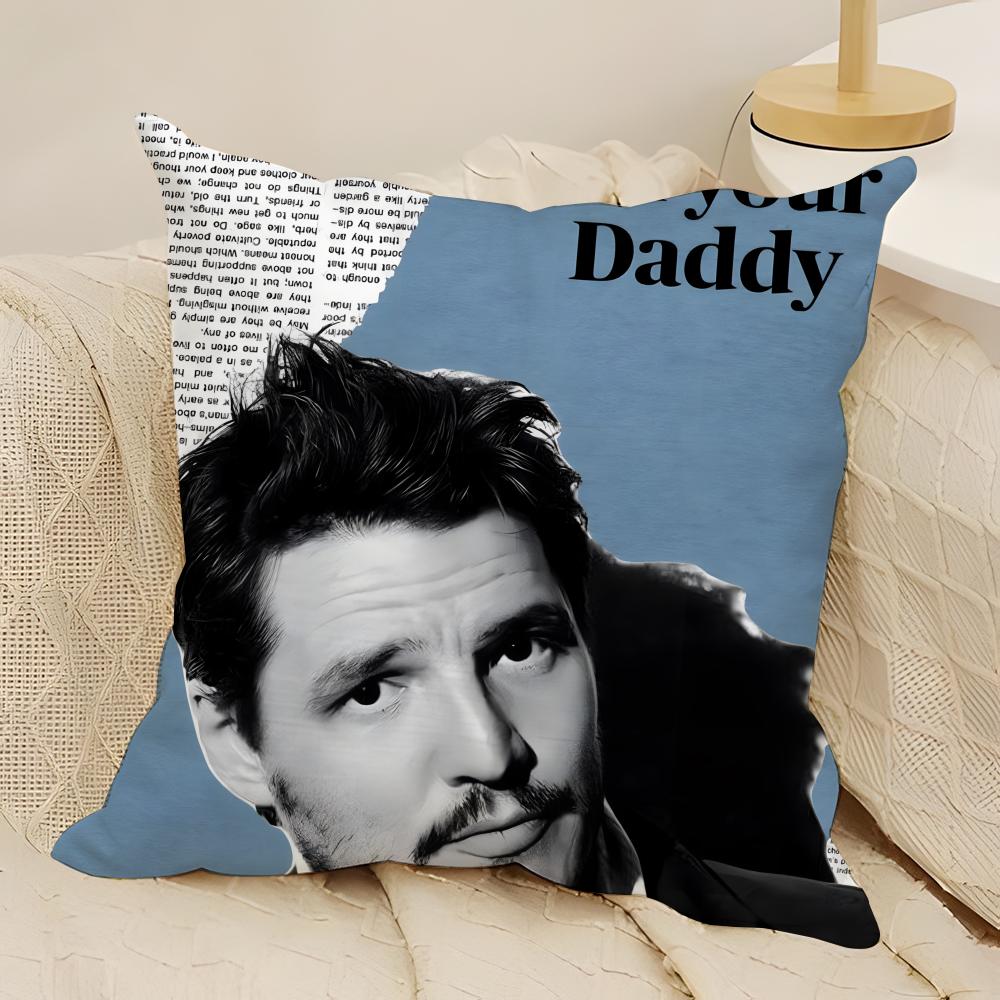 Interesting demeanor Man PPedro Pascal Pillow Case Natural Linen DoubleSided Printing Sofa Home Decor Cushion Cover