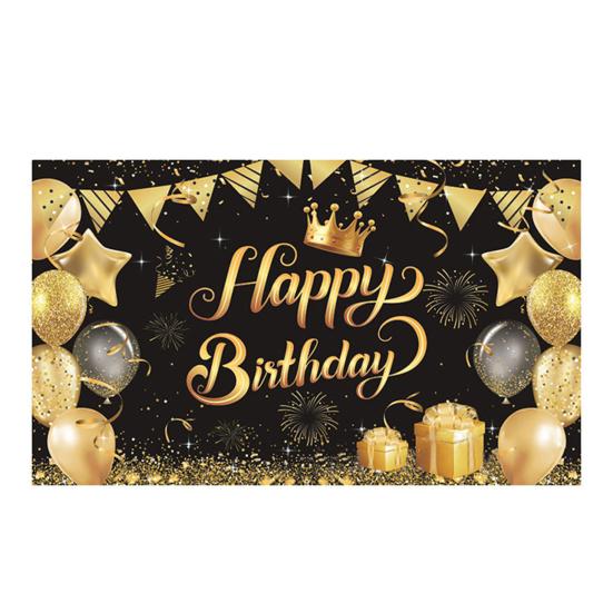 Happy Birthday Banner Backdrop, Party Photo Background Cloth for Celebration, Bunting Flag Decor for Kids Women, Happy Birthday Supplies Small C