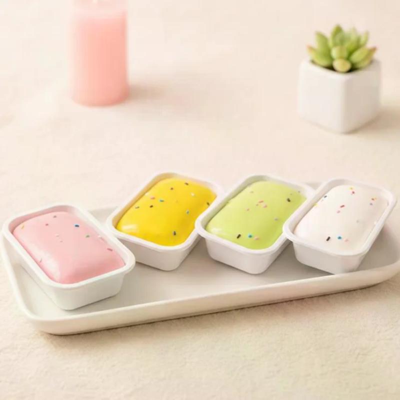 Sticky Box Cake Butter Ice Cream Squeeze Toy Slow Rising Non-Toxic Fidget Toy For Kids Adults Home Office Relaxation