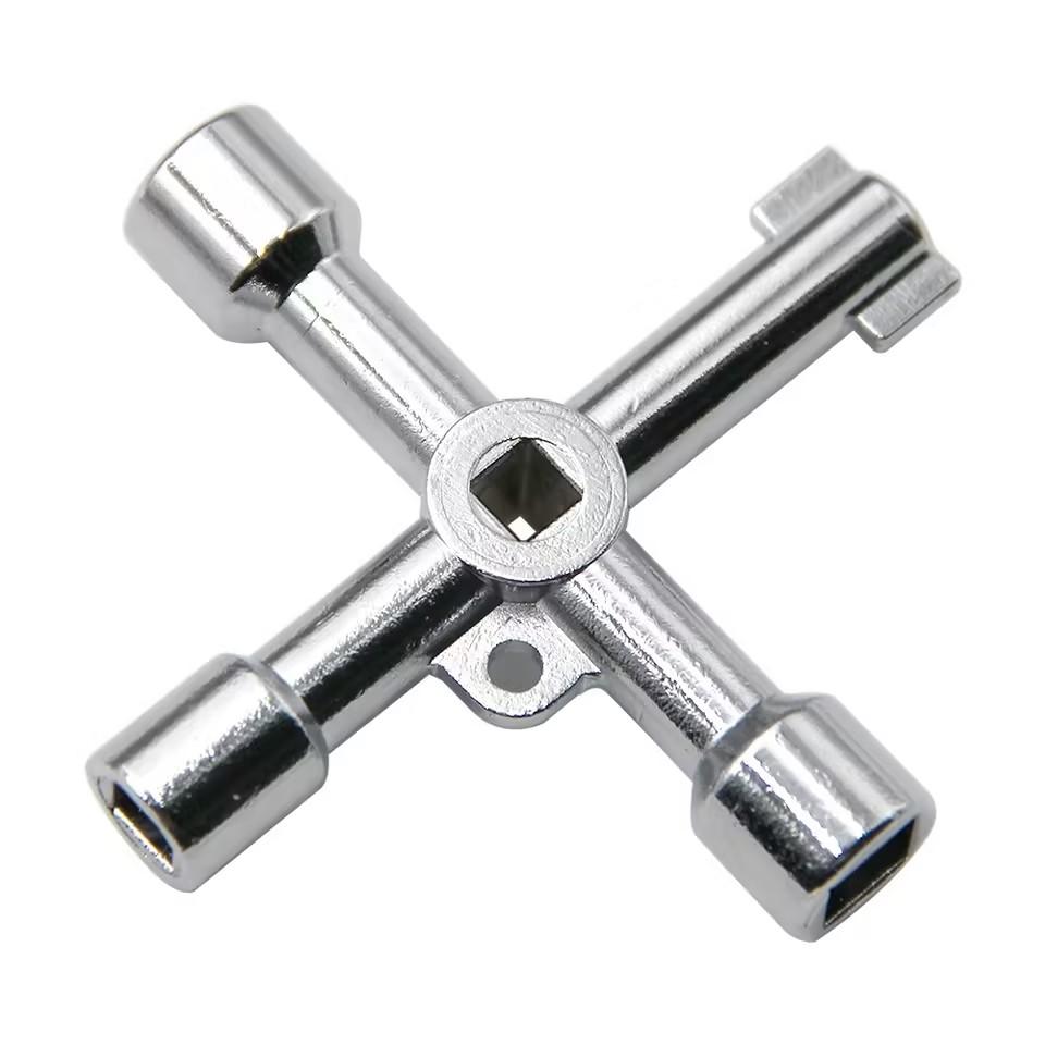 Multi functional four in one cross portable silver hand screwdriver DIY socket screwdriver head combination electric control cabinet car elevator