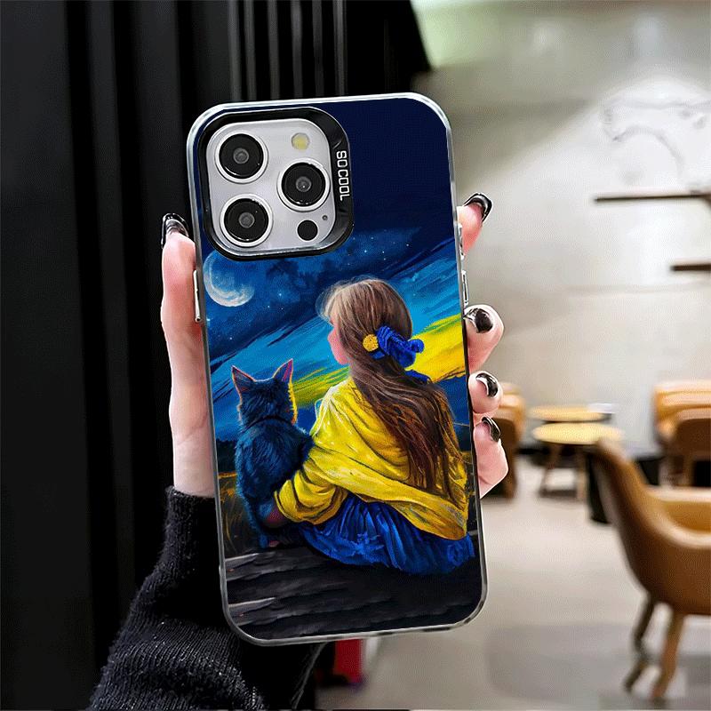 Blue Yellow Ukrainian Girl Soft Phone Case for iPhone 15 16 17 Pro Max 17Air 16E 14 Plus 13 12 Mini Shockproof Cover Back Shell