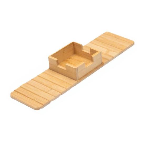 1/2Pcs Bamboo Couch Armrest Table Wooden Arm Tray with Removable Cup Holder Foldable Anti-Slip Sofa Side Remote Controls Phones Cups Snacks Organizer