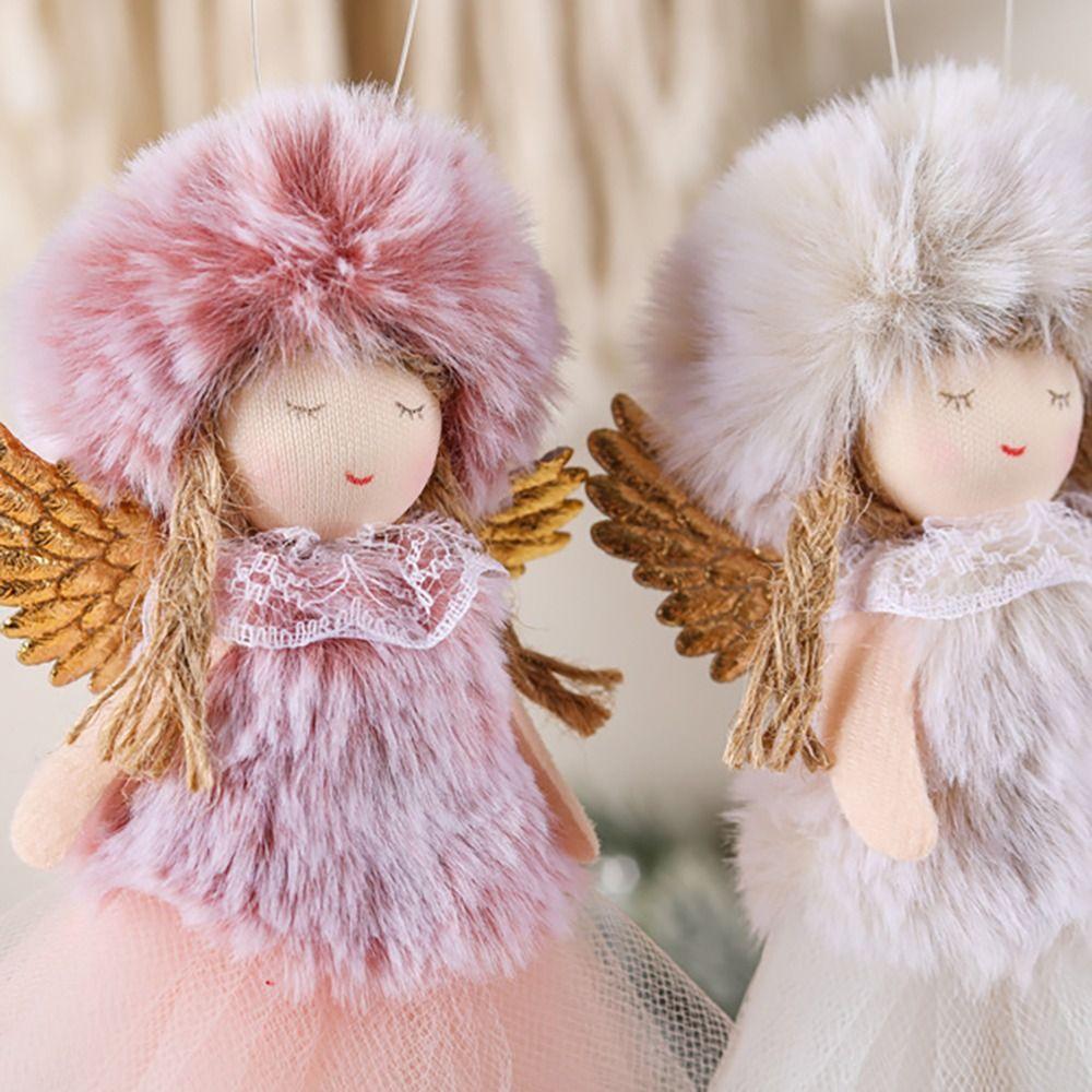 Angel Girl Doll Christmas Hanging Pendants Plush Drop Ornaments Creative Xmas Tree Decorations