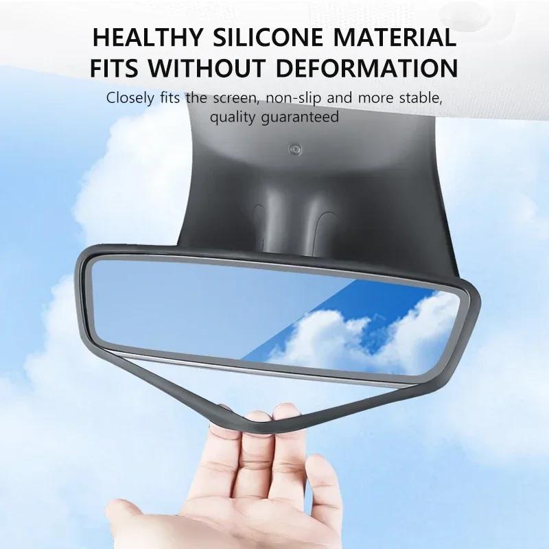 Car Interior Silicone Protective Cover For Tesla Model Y Juniper 2025 Central Control Display Rearview Mirror Protective Cover