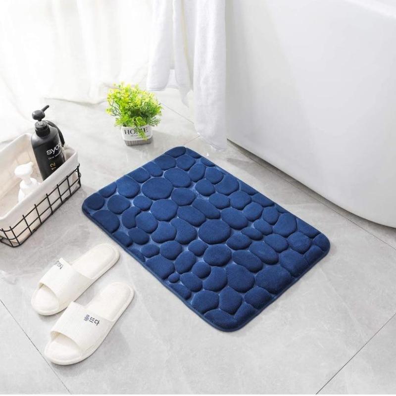 Cobblestone Embossed Bathroom Bath Mat Non-slip Carpets In Wash Basin Bathtub Side Floor Rug Shower Room Doormat Memory Foam Pad