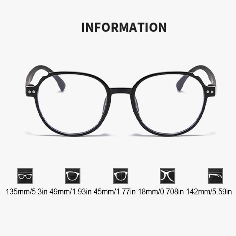 Oversized Round Anti Blue Light Reading Glasses Fashionable Versatile Presbyopia Eyewear Women Men Simple Blue Light Blocking Computer Glasses