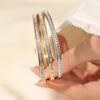 Simple Titanium Steel Gypsophila Bangle No Fading Light Luxury Temperament Full Diamond Bracelet For Women Jewelry