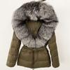 OFTBUY Winter Jacket Women's Real Raccoon Fox Fur White Duck Down Coat Thick Warm