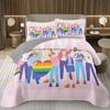 Rainbow Bedspread Queen/Full People Celebrating International Day for LGBT Community Quilt Set Colorful Rainbow Striped Coverlet