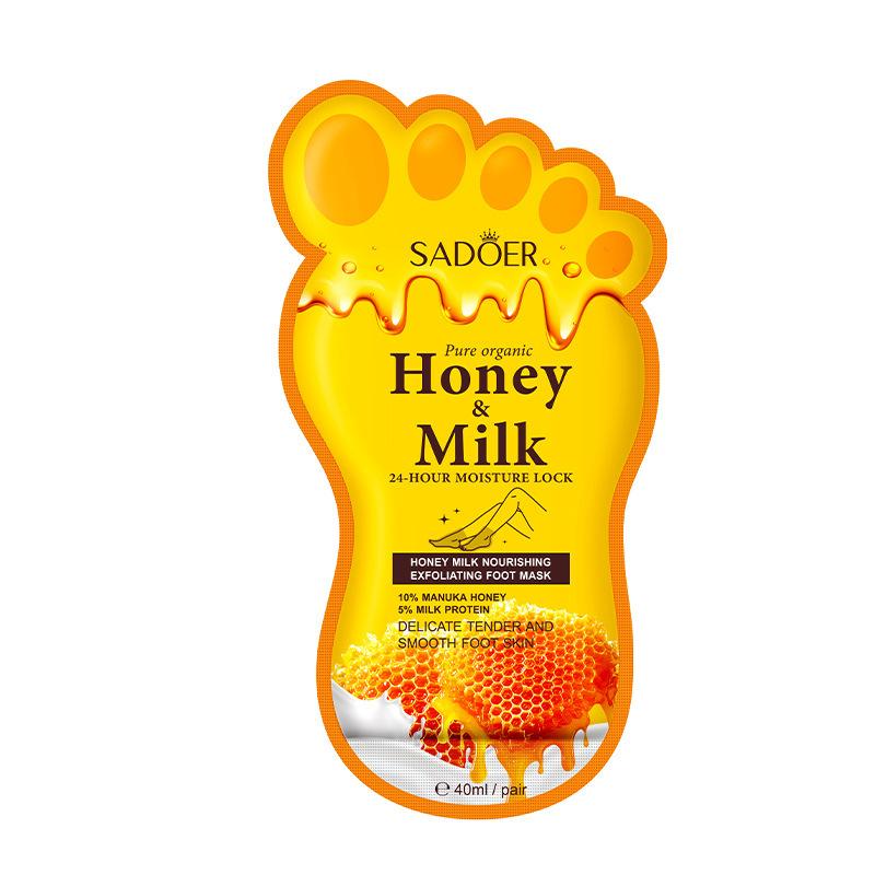 Honey Milk Nourishing Exfoliating Foot Mask Moisturizing Foot Care Mask Softening Repair Foot Treatment 40ml Foot mask 40ml